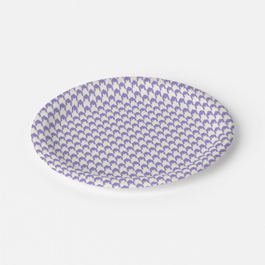 Vintage Voyagers France Lavender Paper Houndstooth Plate