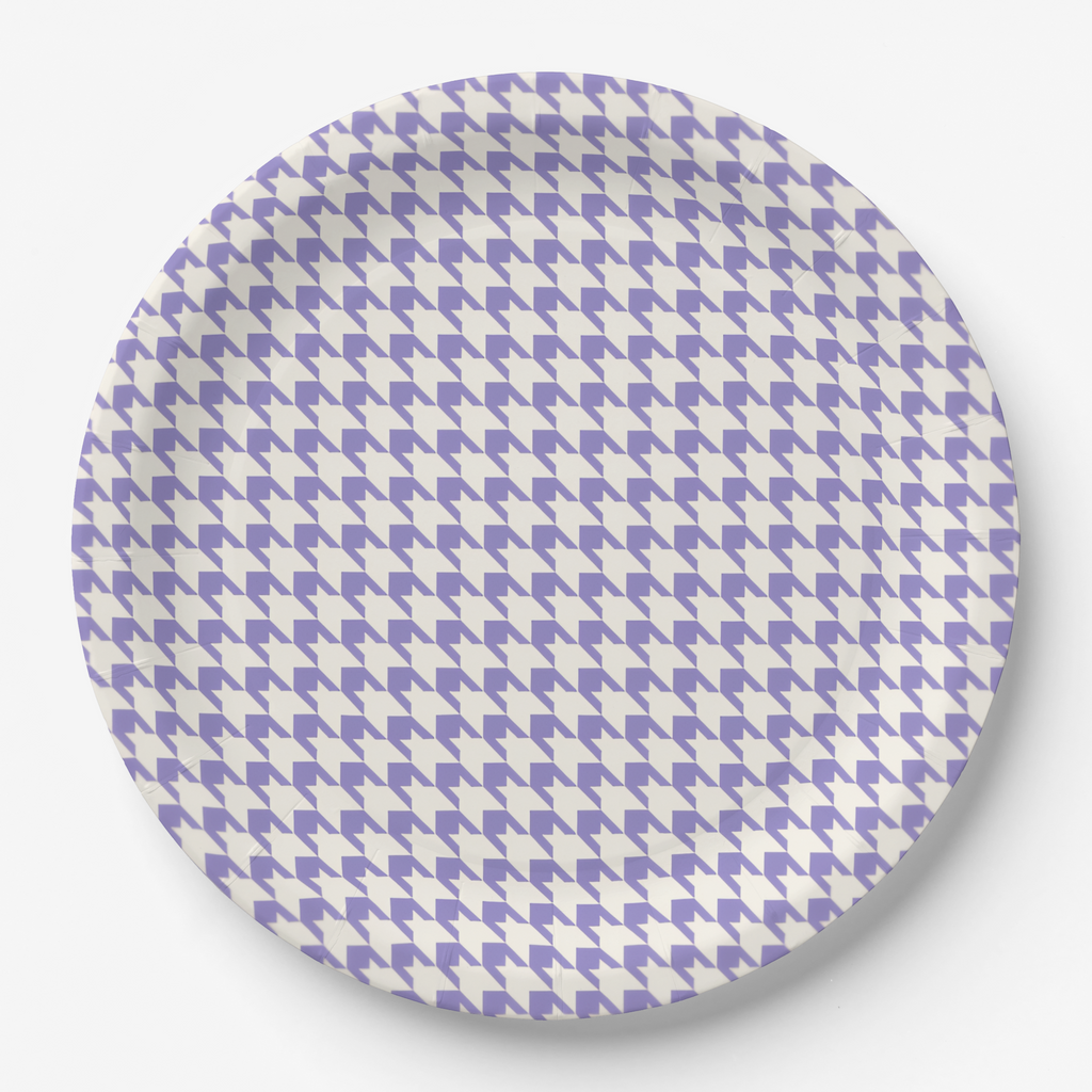 Vintage Voyagers France Lavender Paper Houndstooth Plate