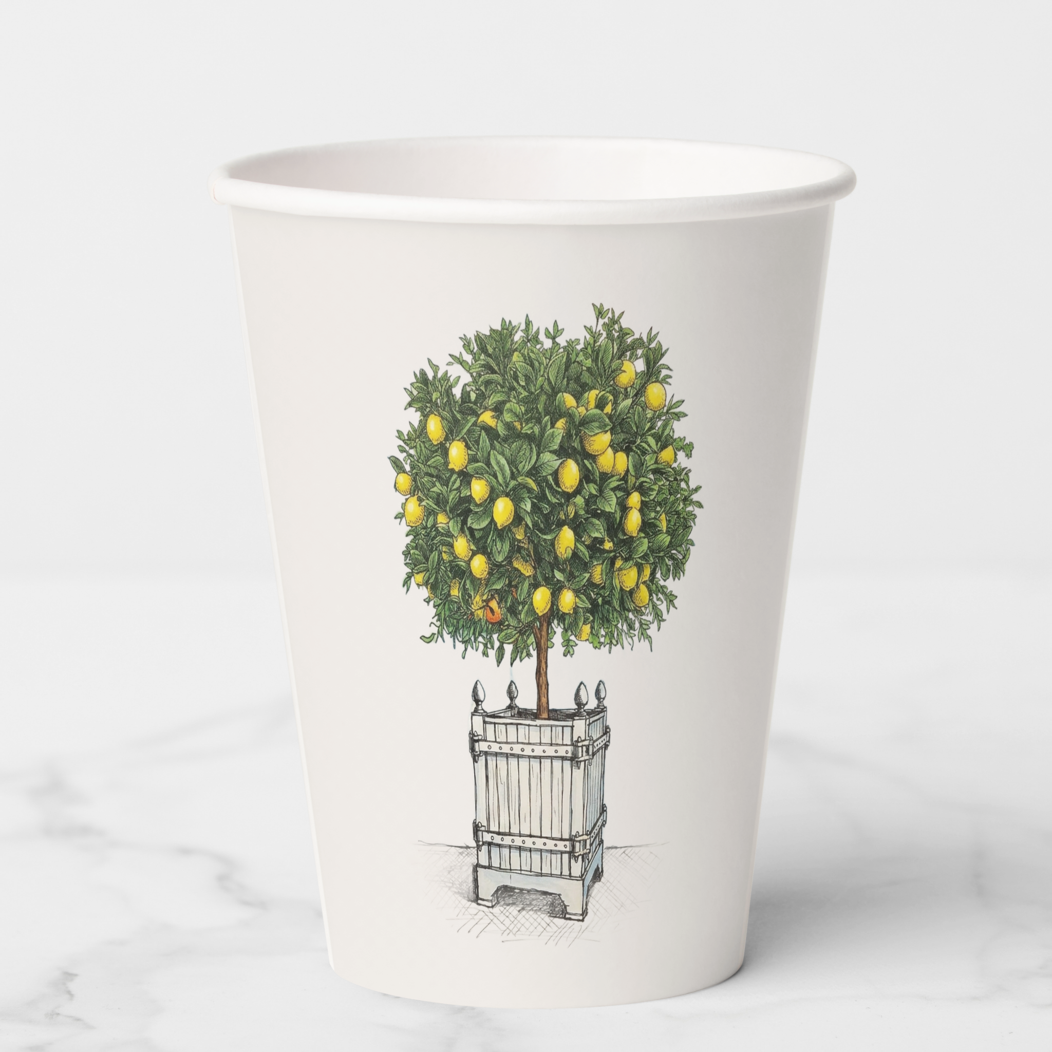 Vintage Voyagers France Lemon Topiary Paper Cups