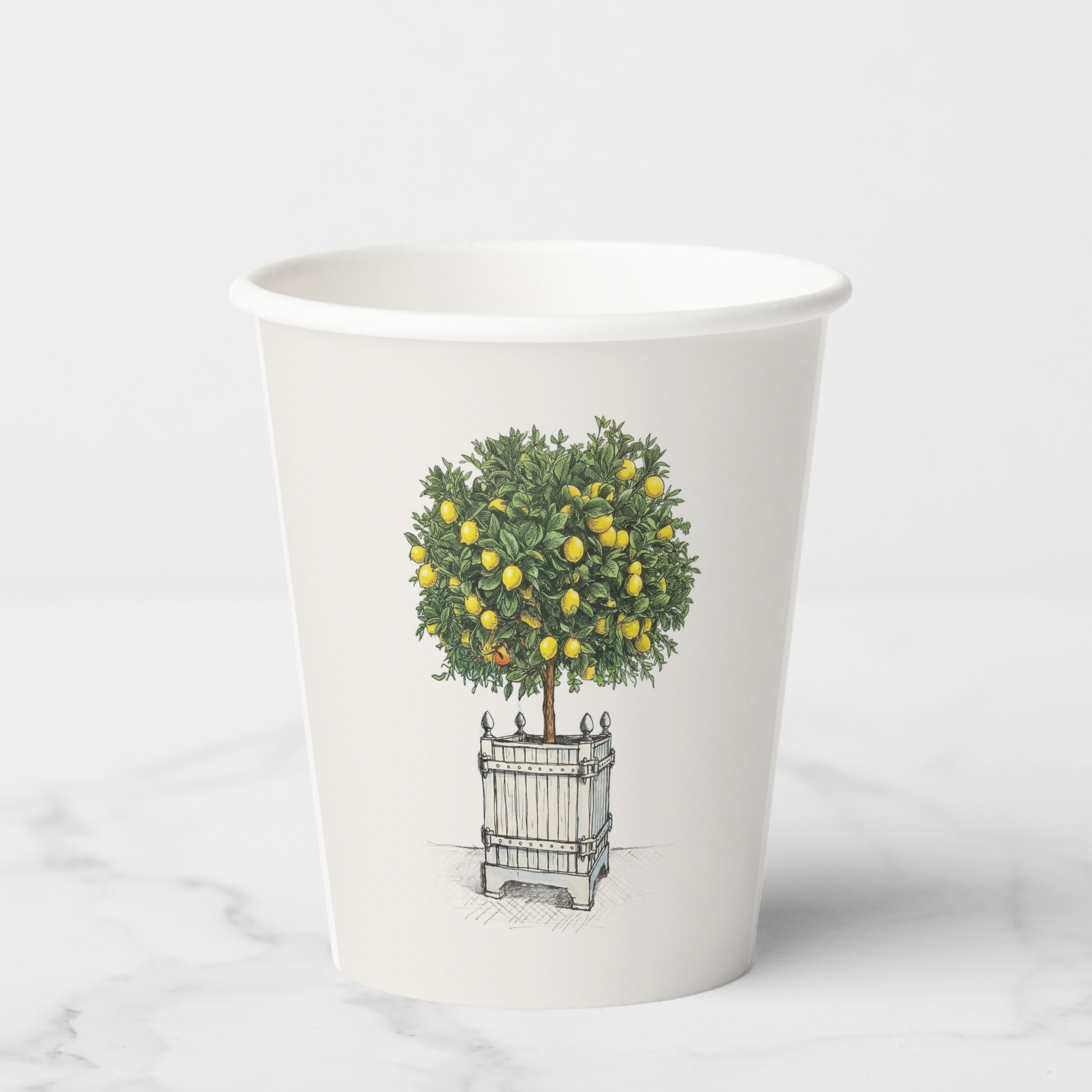 Vintage Voyagers France Lemon Topiary Paper Cups