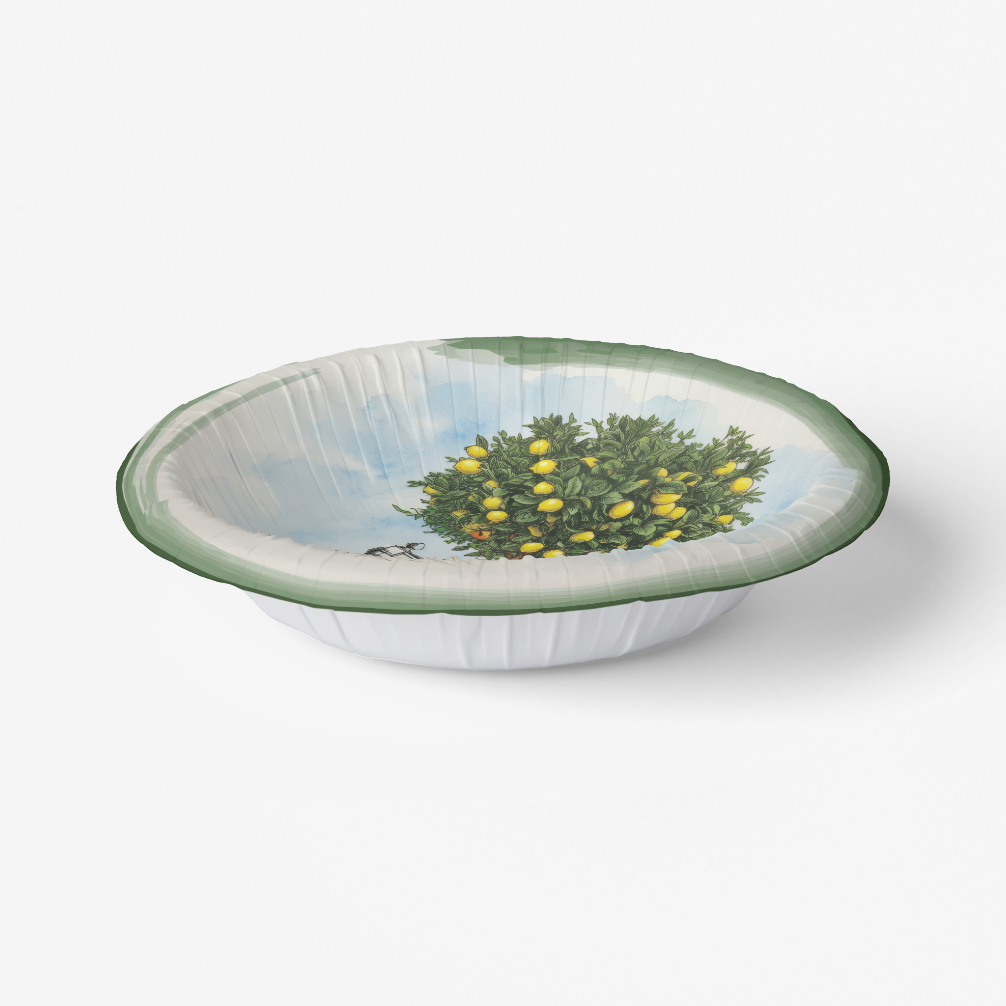 Vintage voyagers France Le Jardin Français Lemon Topiary Paper Party Plate