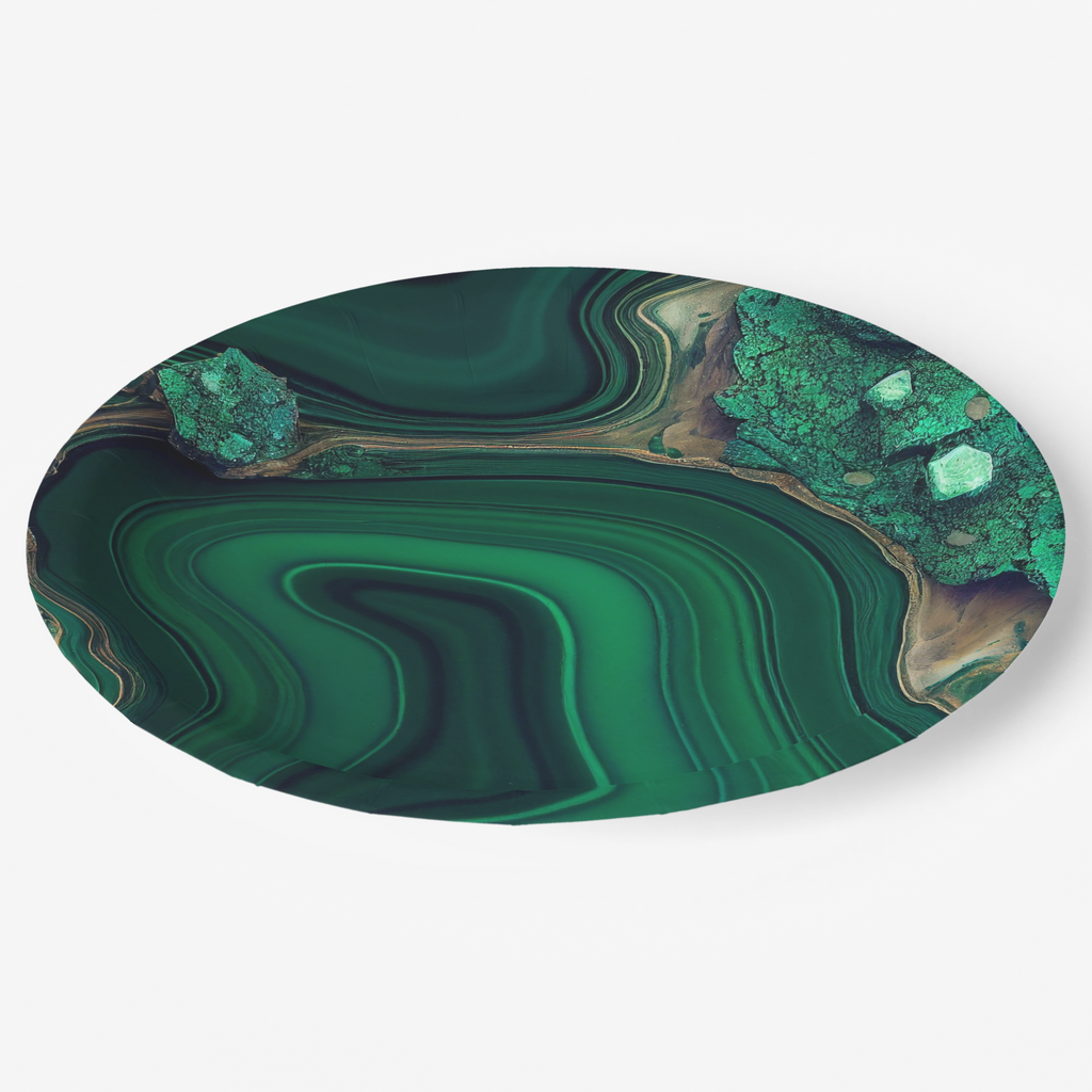 Vintage Voyagers France Malachite Paper Plates 