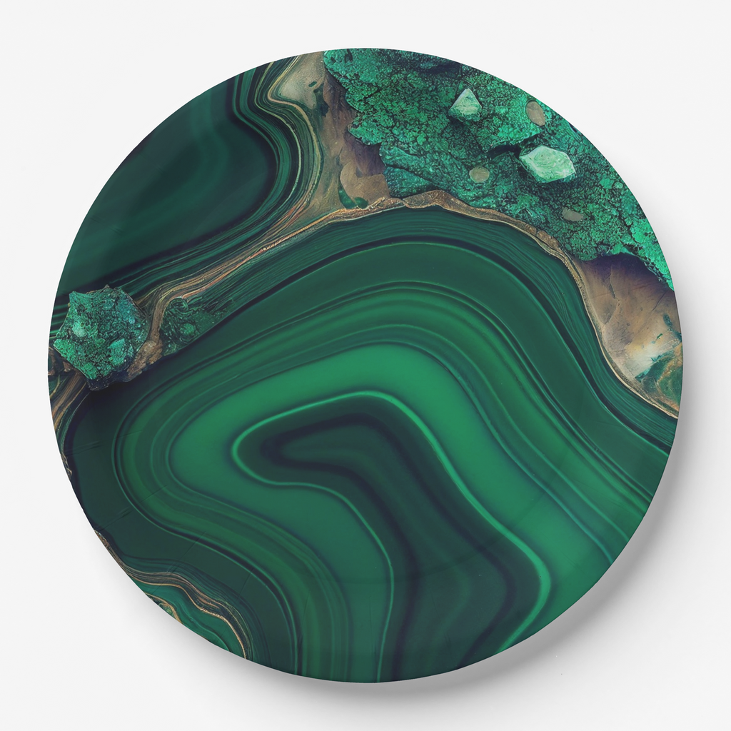 Vintage Voyagers France Malachite Paper Plates 