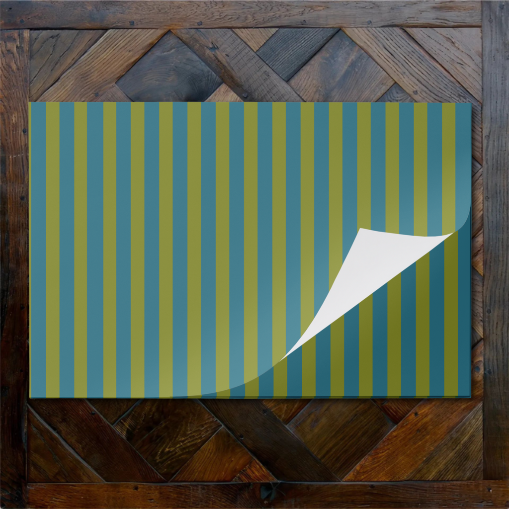 Vintage Voyagers Les Fleurs Teal stripe placemat