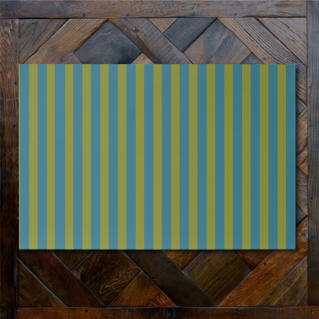Vintage Voyagers Les Fleurs Teal stripe placemat