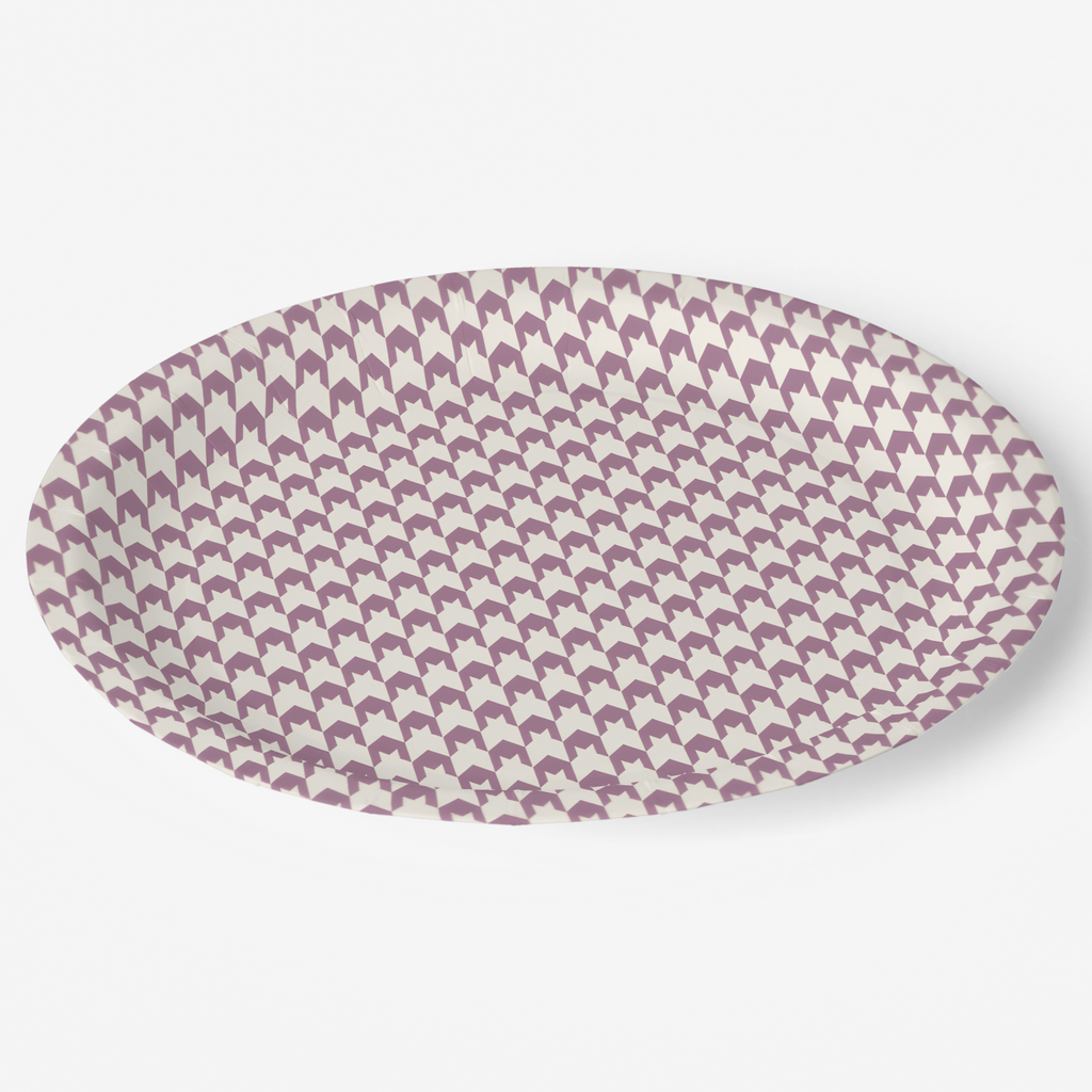 Vintage Voyagers Mauve Houndstooth Paper Plates