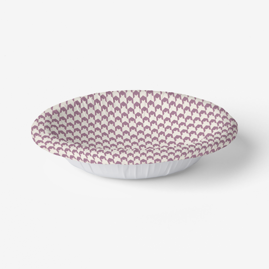 Vintage Voyagers Mauve Houndstooth Paper Plates