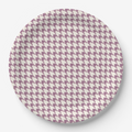 Vintage Voyagers Mauve Houndstooth Paper Plates