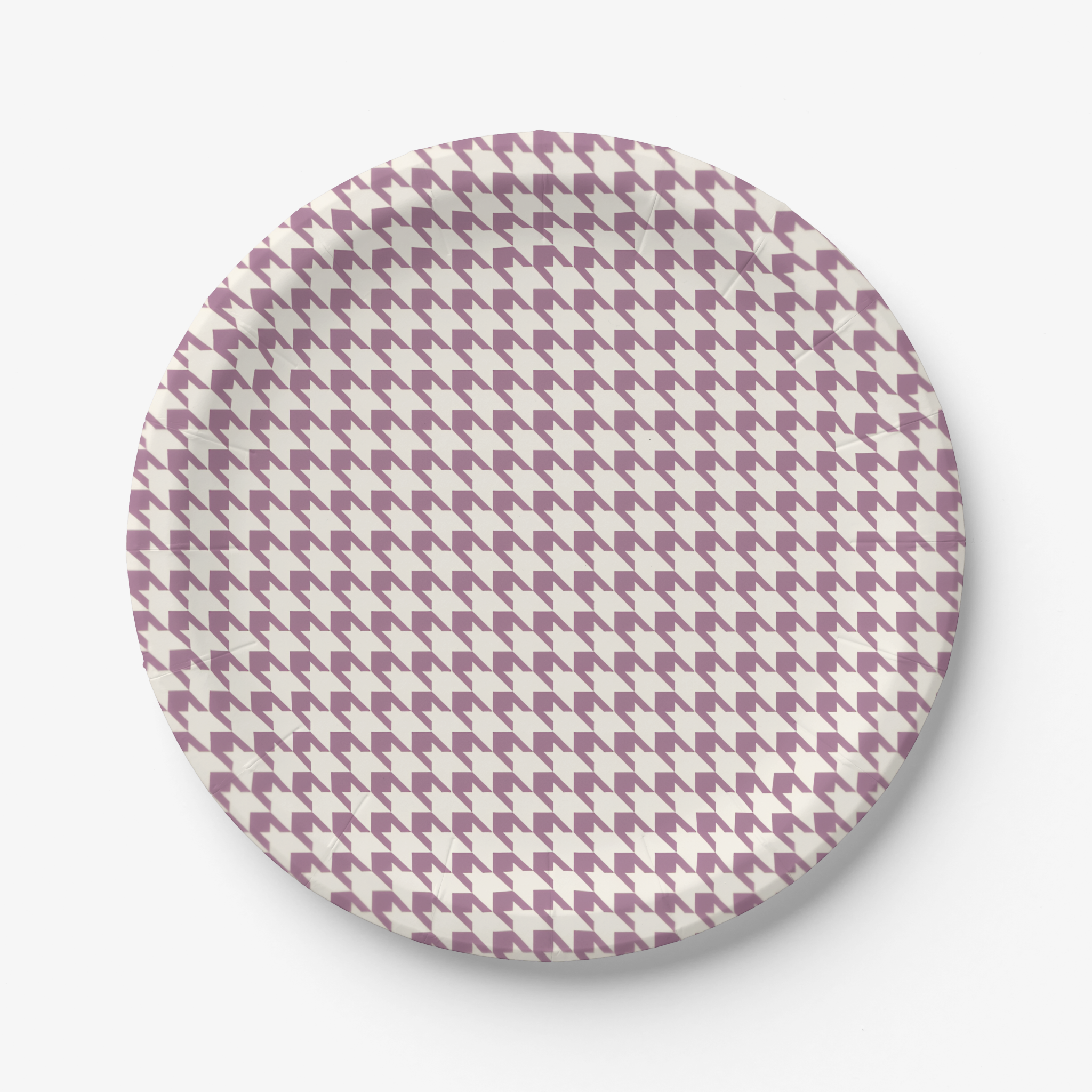 Vintage Voyagers Mauve Houndstooth Paper Plates