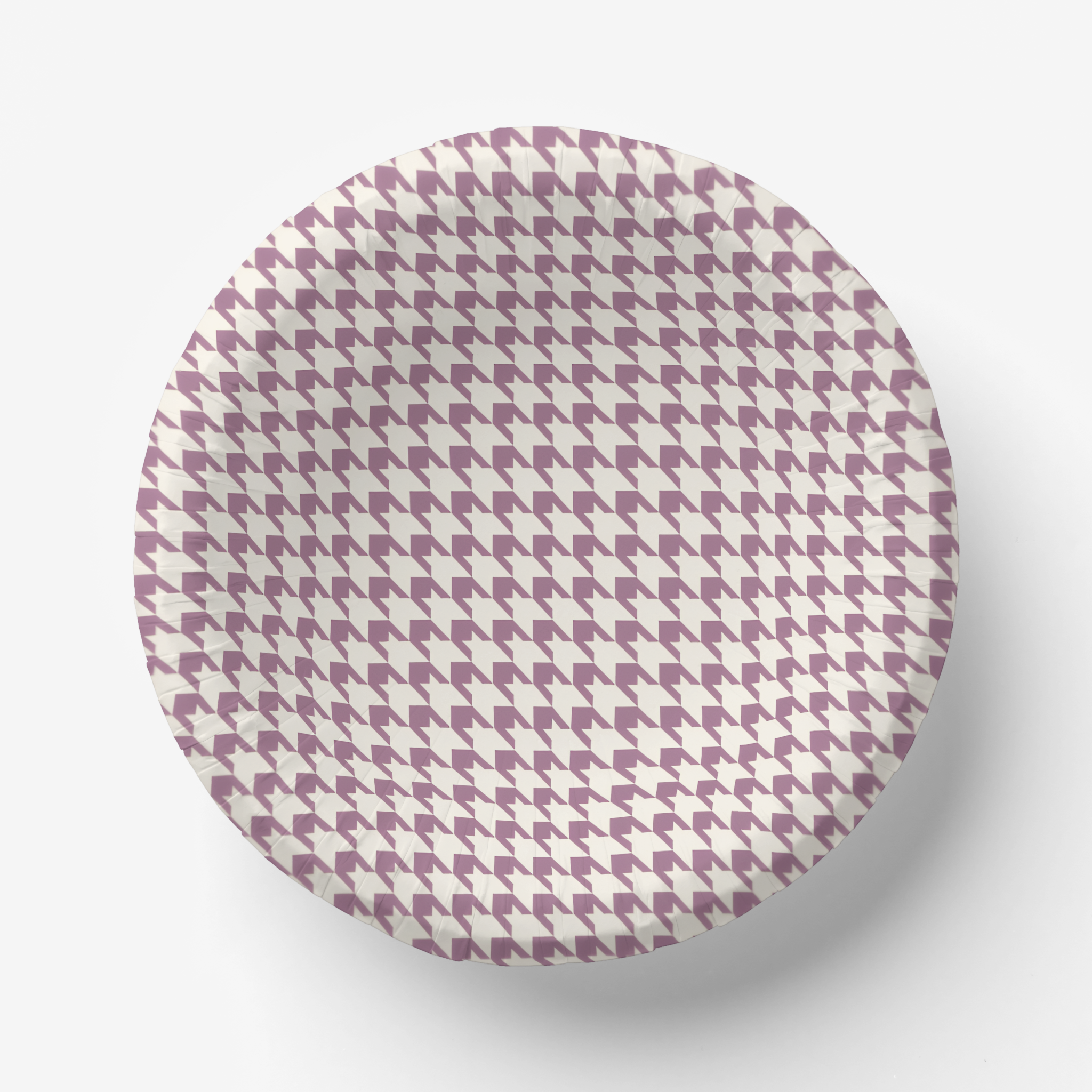 Vintage Voyagers Mauve Houndstooth Paper Plates