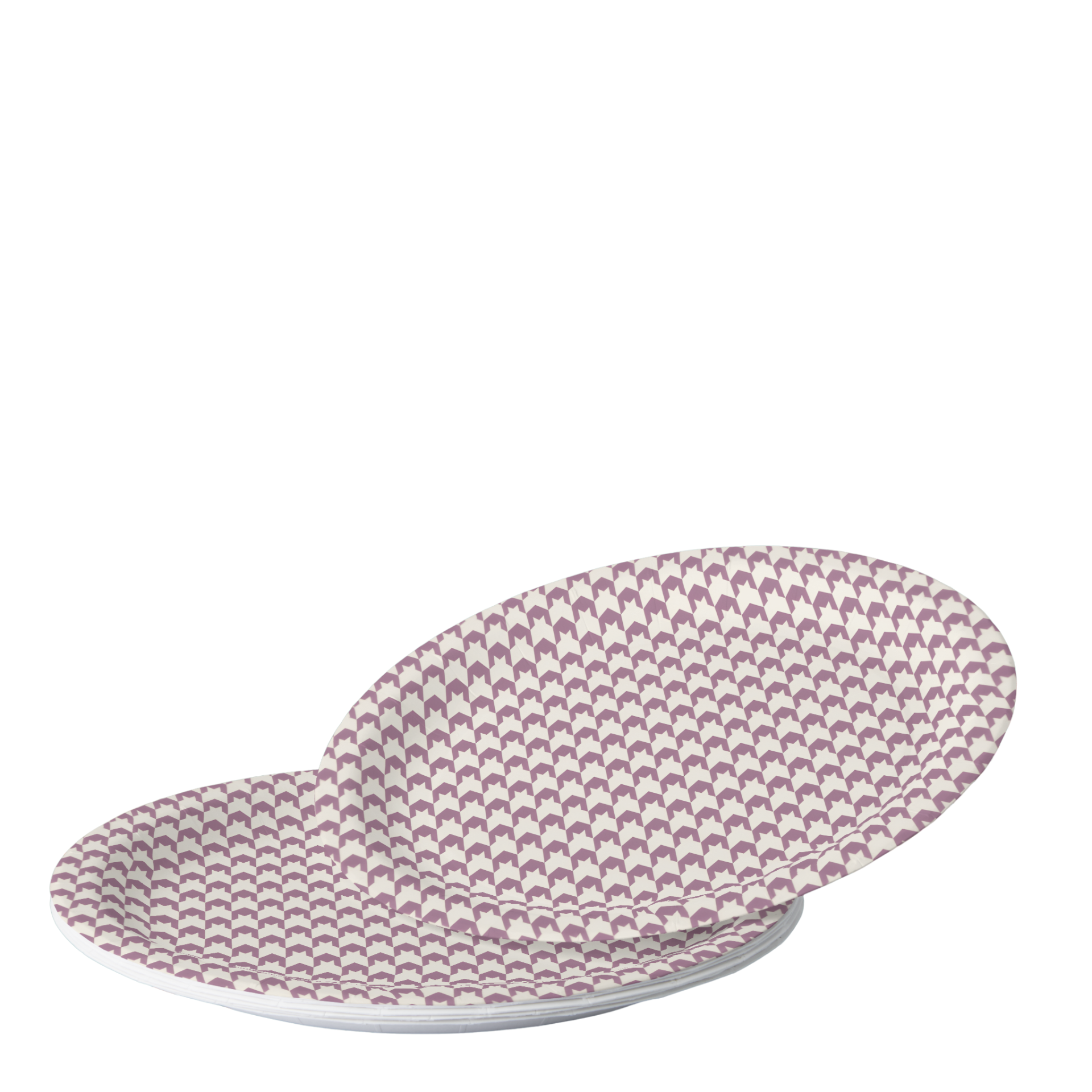 Vintage Voyagers Mauve Houndstooth Paper Plates