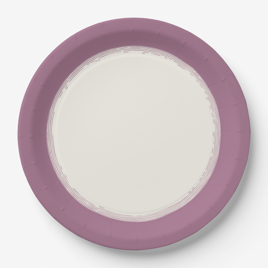 Vintage Voyagers France Mauve Paper  Party Plates
