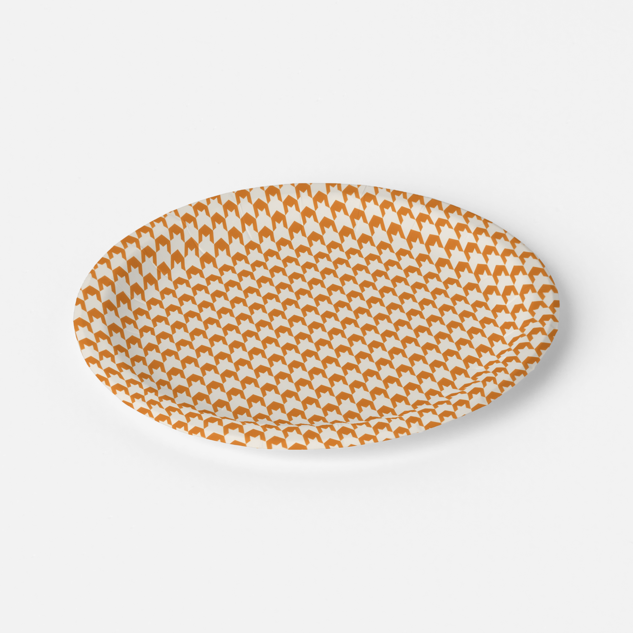 Vintage Voyagers France Orange Houndstooth Paper Plates