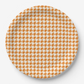 Vintage Voyagers France Orange Houndstooth Paper Plates