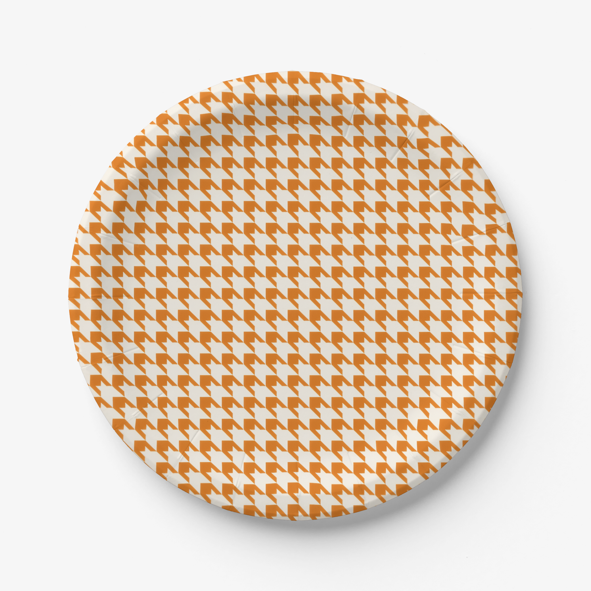 Vintage Voyagers France Orange Houndstooth Paper Plates