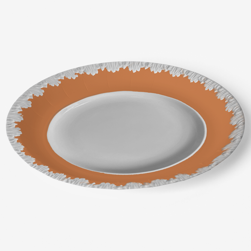 Vintage Voyagers France Orange Acanthus Paper Plates 
