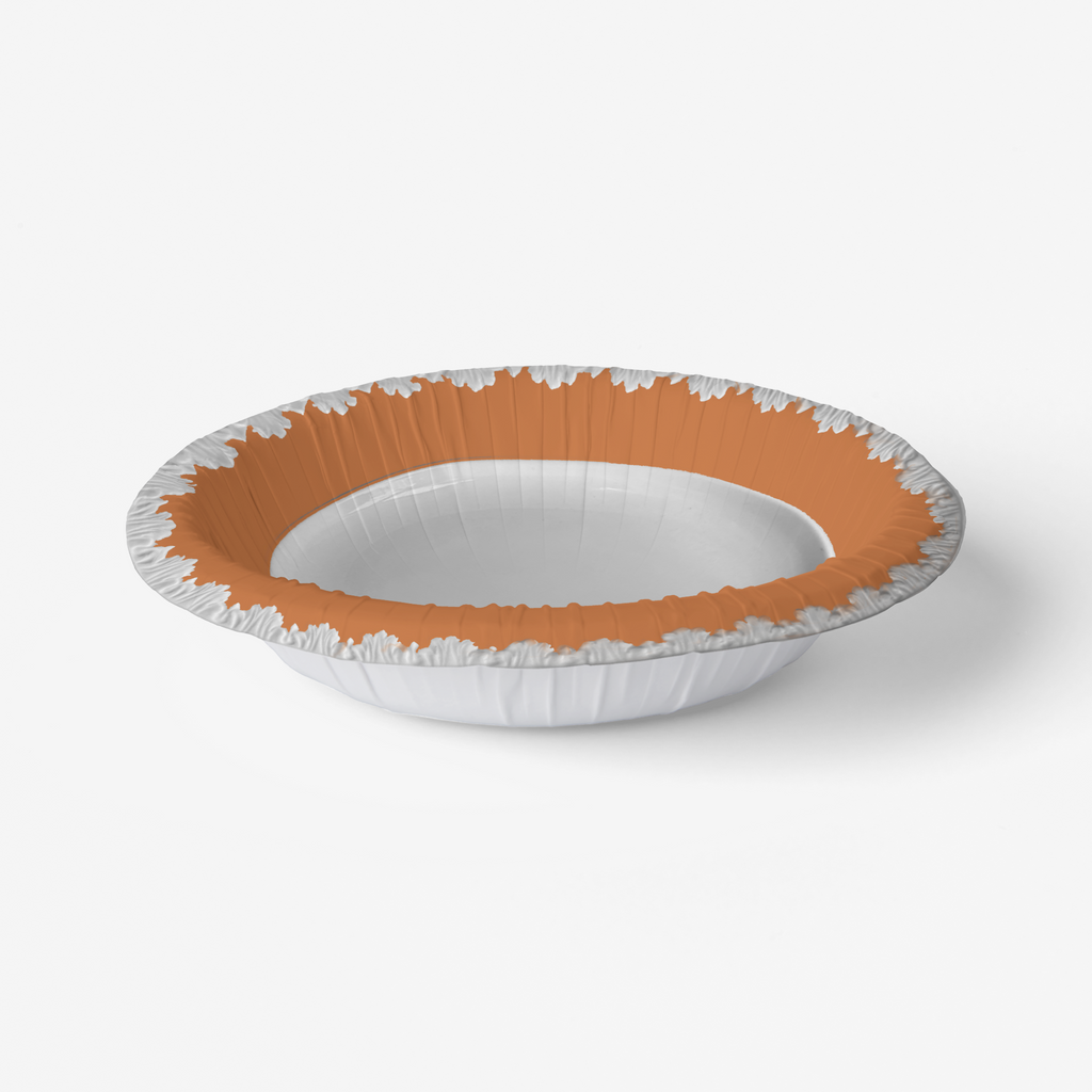 Vintage Voyagers France Orange Acanthus Paper Plates 
