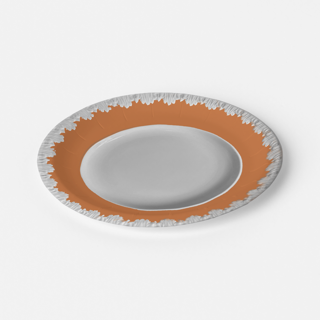 Vintage Voyagers France Orange Acanthus Paper Plates 