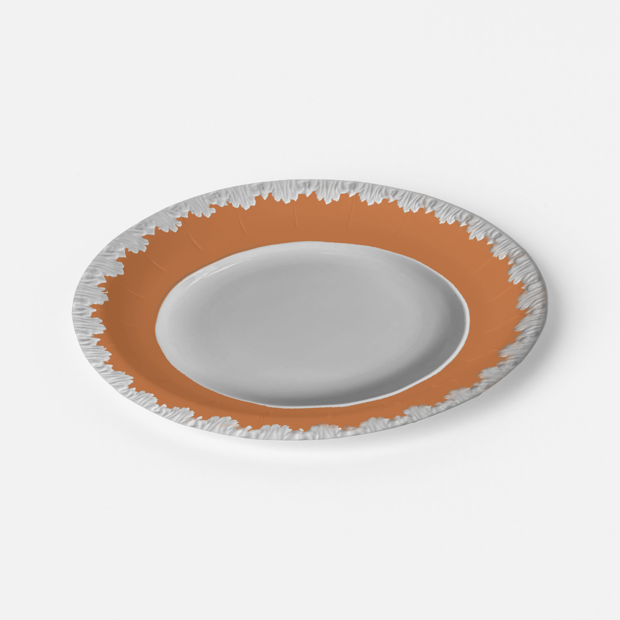 Vintage Voyagers France Orange Acanthus Paper Plates 