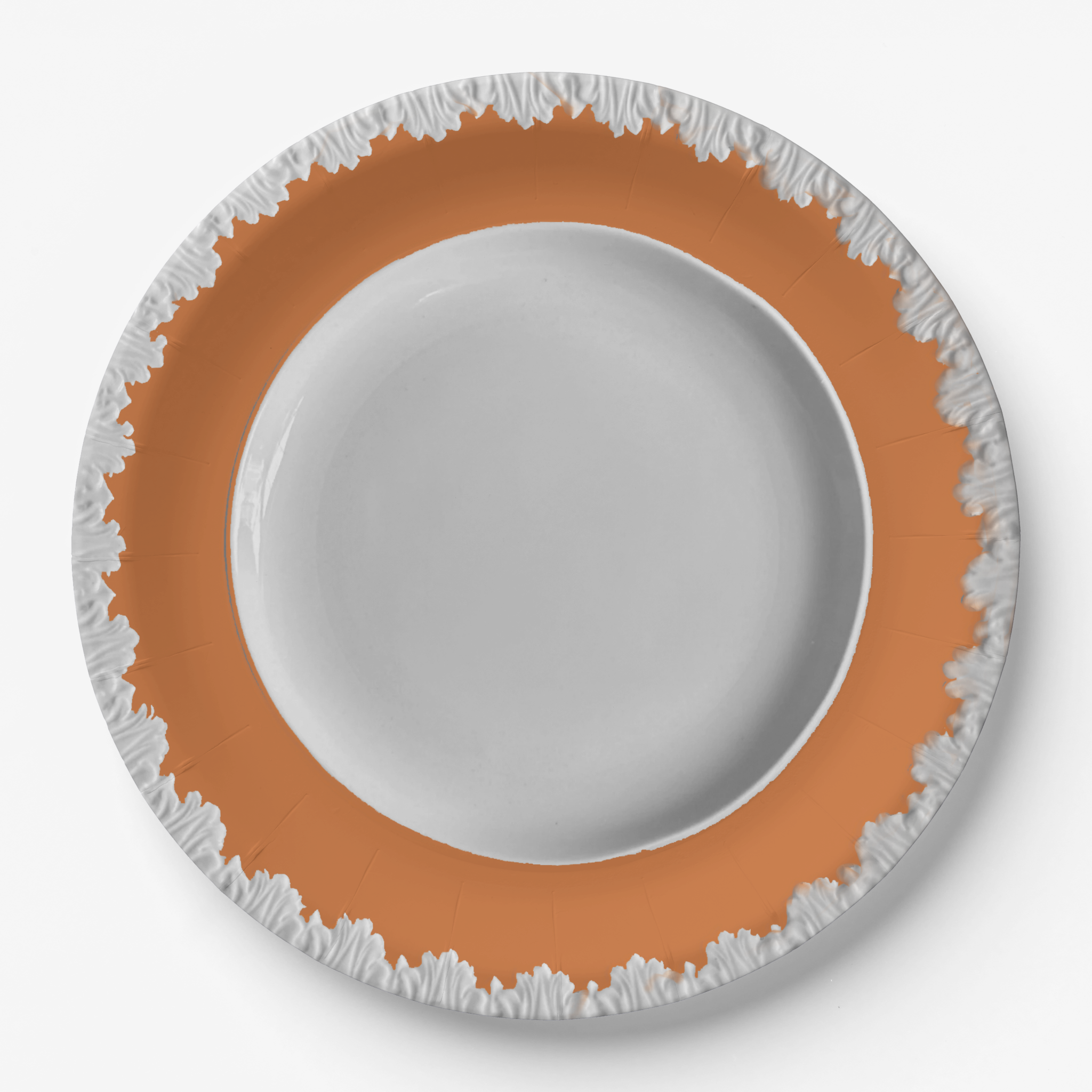 Vintage Voyagers France Orange Acanthus Paper Plates 