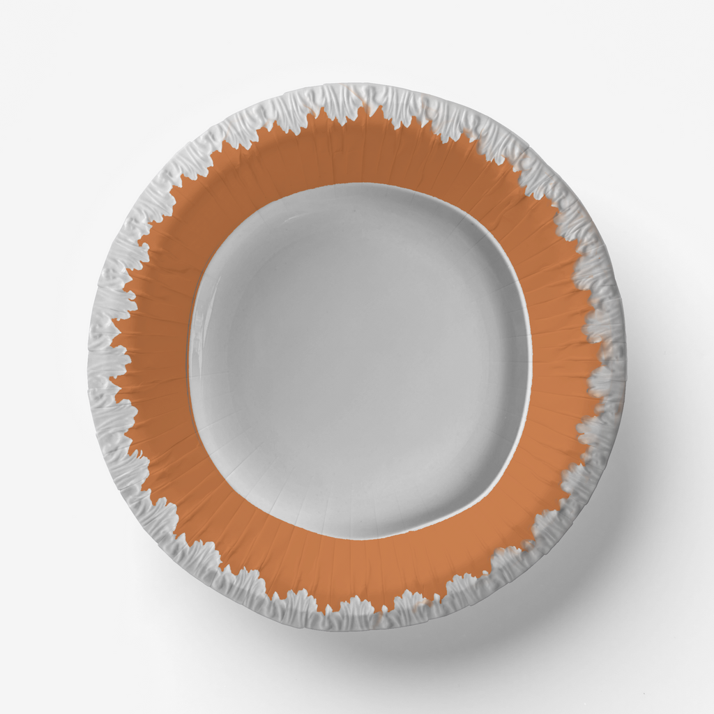 Vintage Voyagers France Orange Acanthus Paper Plates 