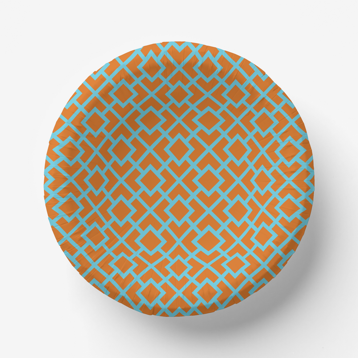 Vintage Voyagers France La Chinoiserie Orange Fretwork Paper Party Plate