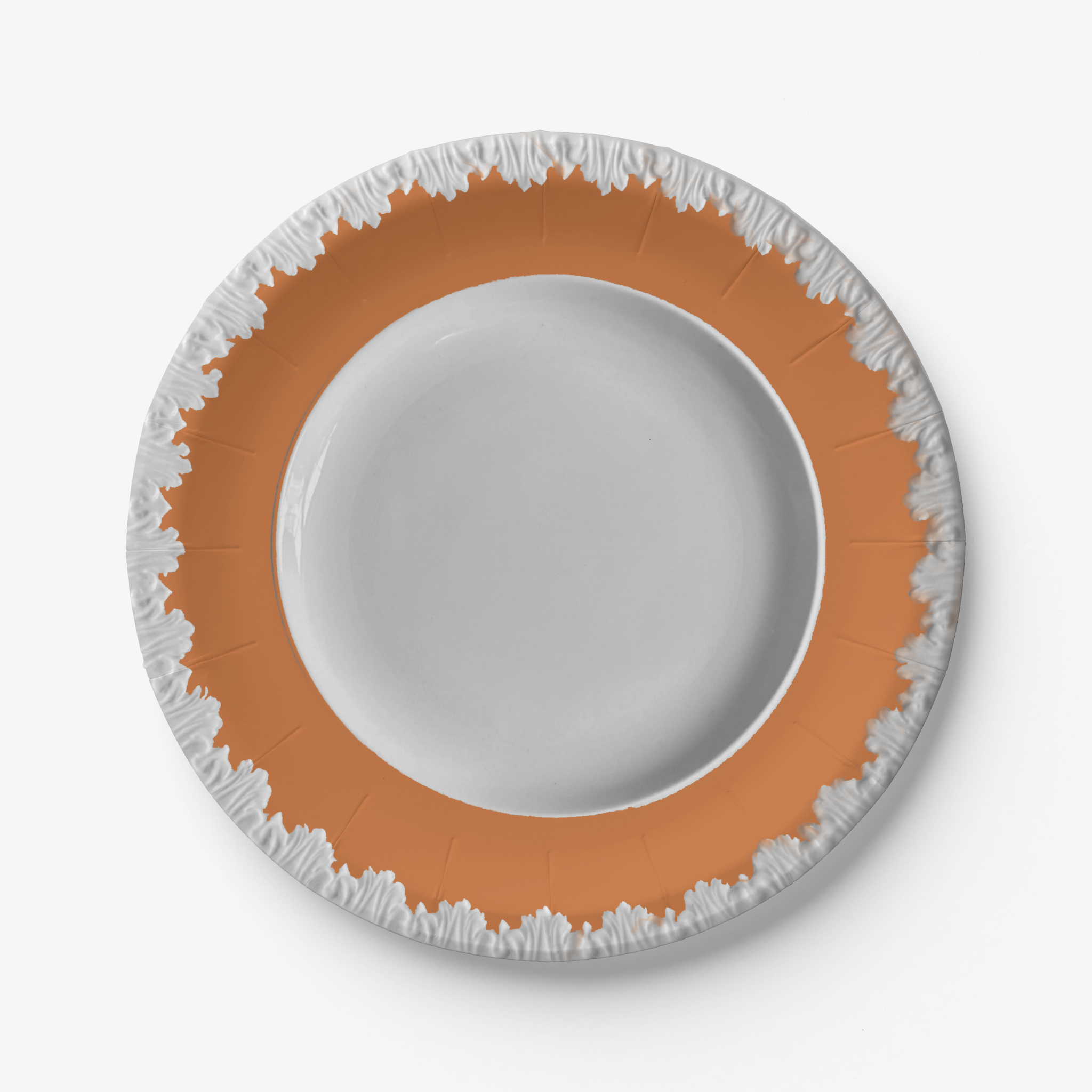 Vintage Voyagers France Orange Acanthus Paper Plates 