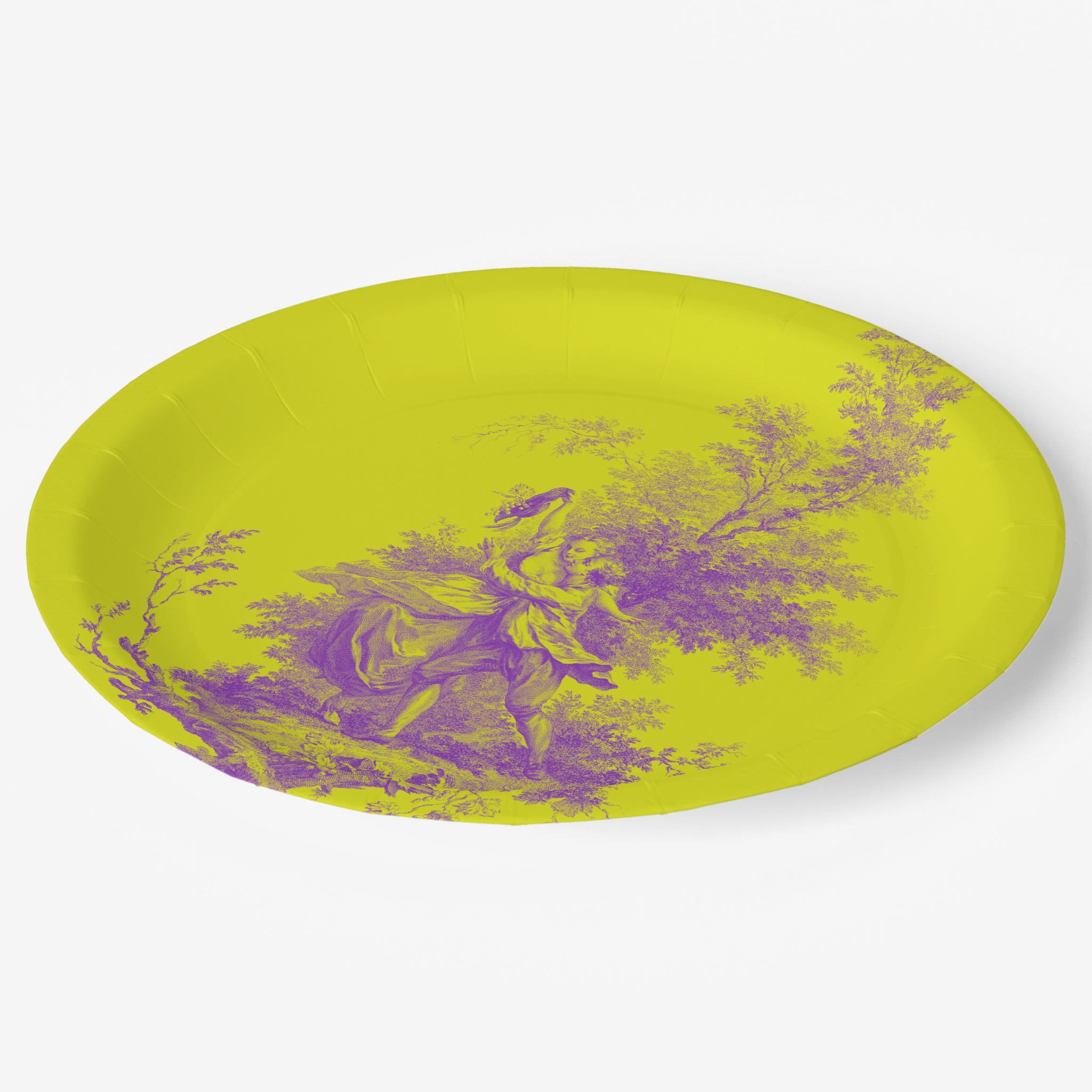 Vintage Voyagers France Yellow Purple Toile Plate