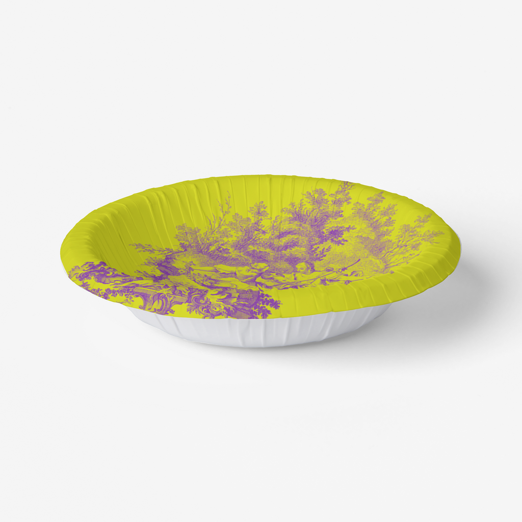 Vintage Voyagers France Yellow Purple Toile Plate