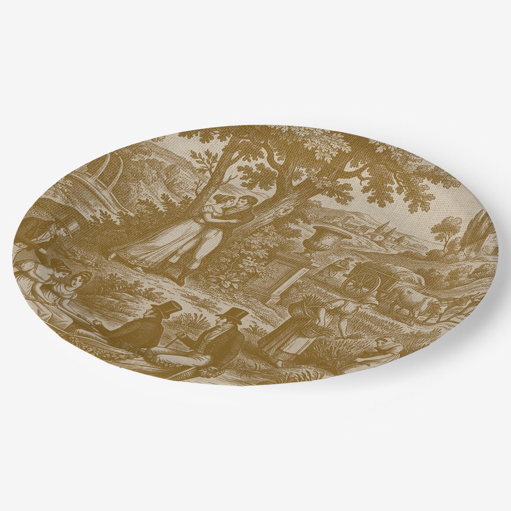 Vintage Voyagers France Golden Paper Plate