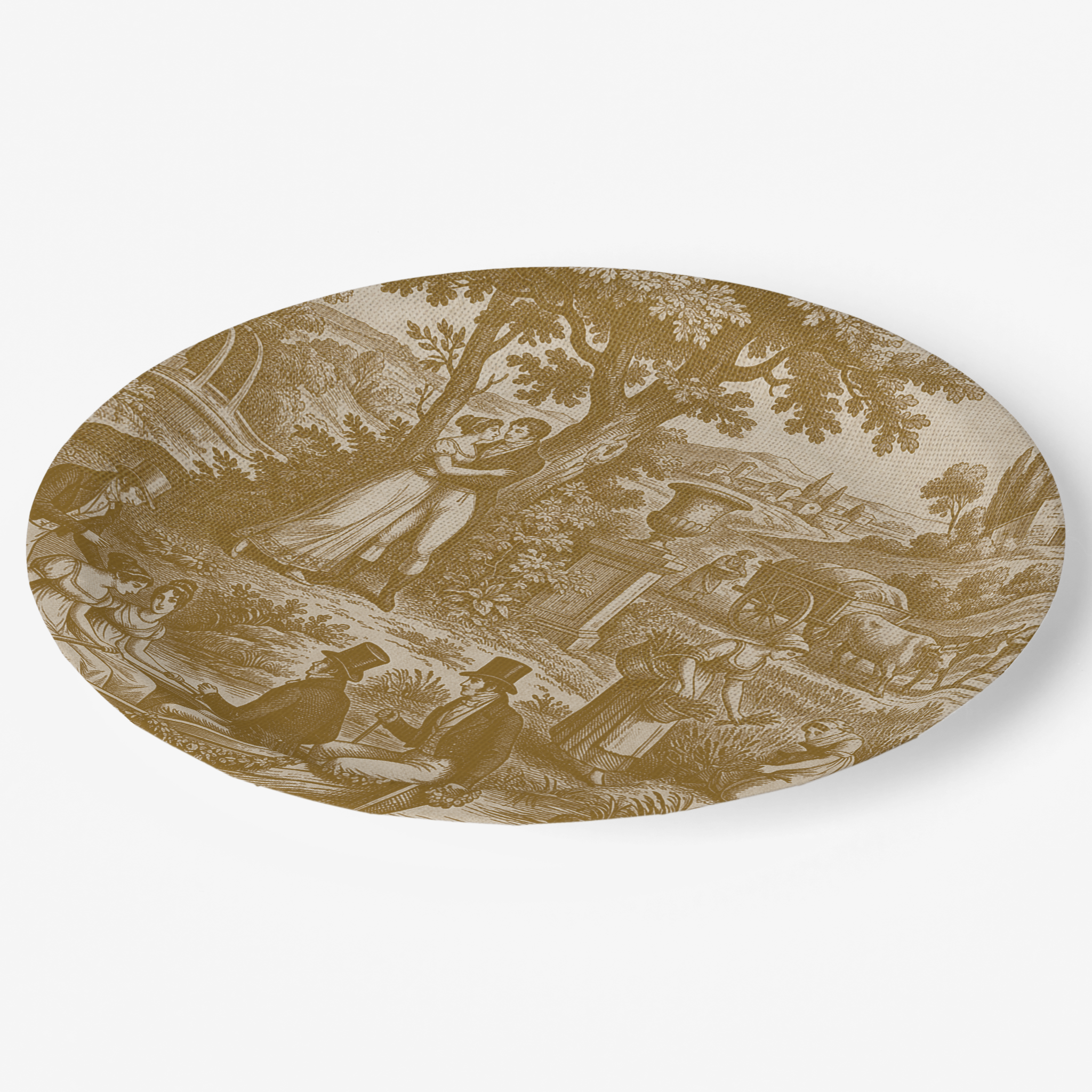Vintage Voyagers France Golden Paper Plate