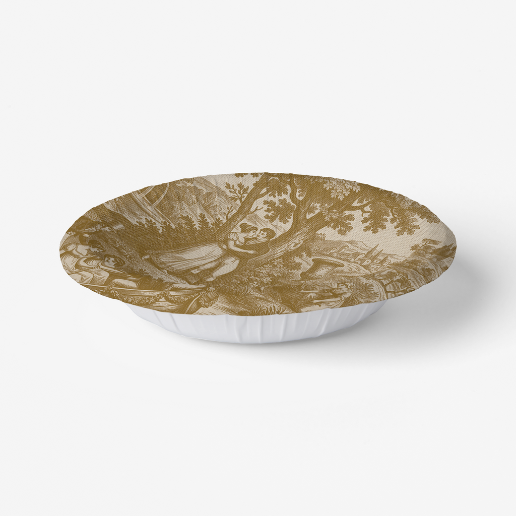 Vintage Voyagers France Golden Paper Plate