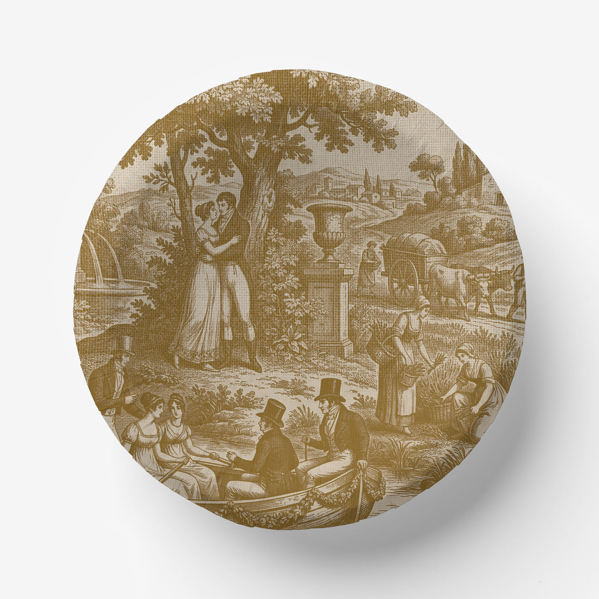 Vintage Voyagers France Golden Paper Plate