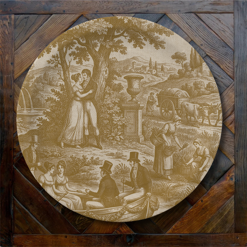 Vintage Voyagers France Golden Paper Plate