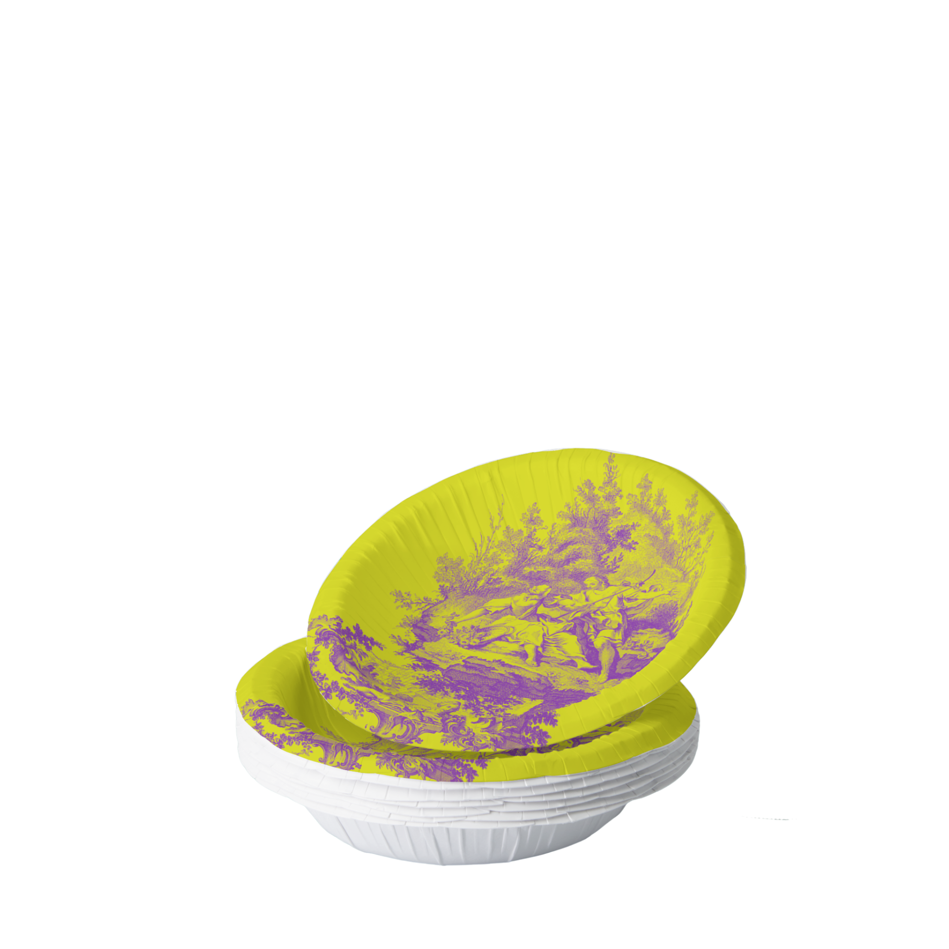 Vintage Voyagers France Yellow Purple Toile Plate