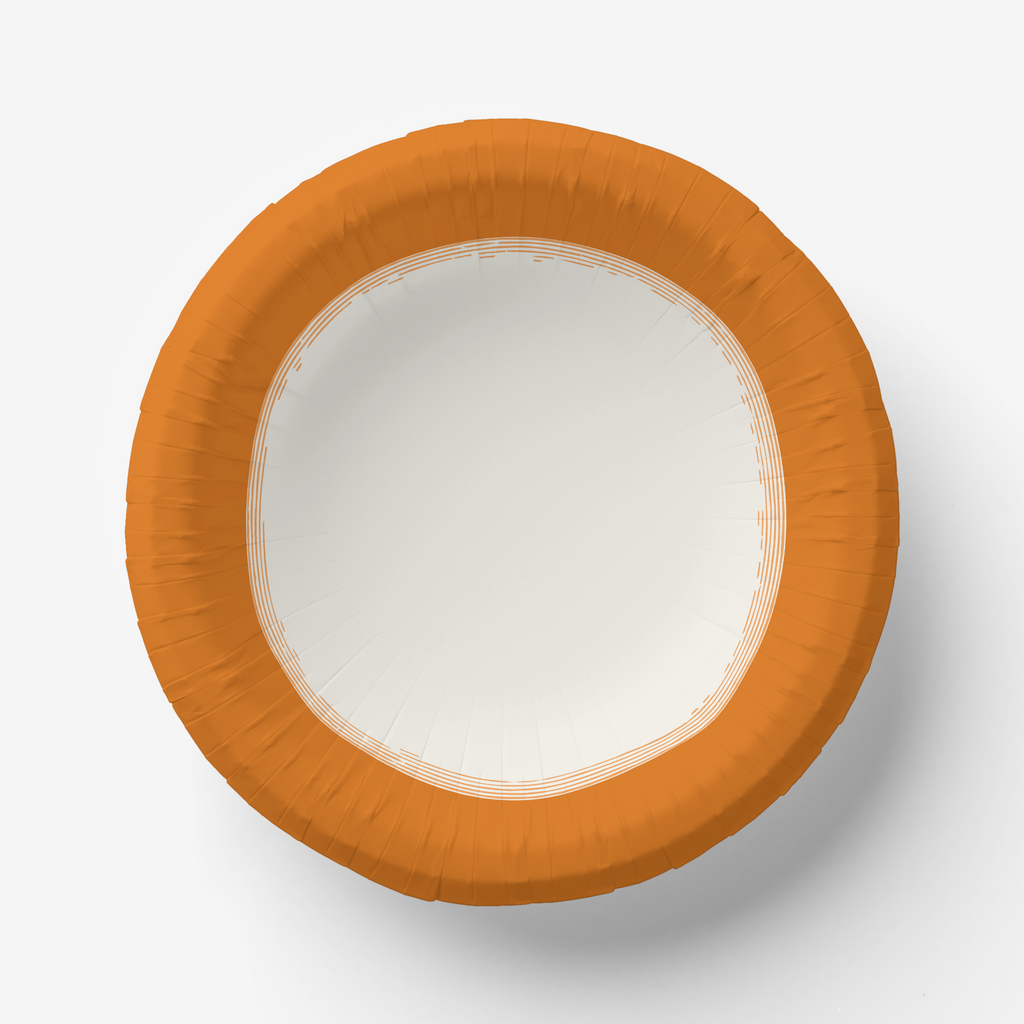 Vintage Voyagers France Orange Paper Party Bowl