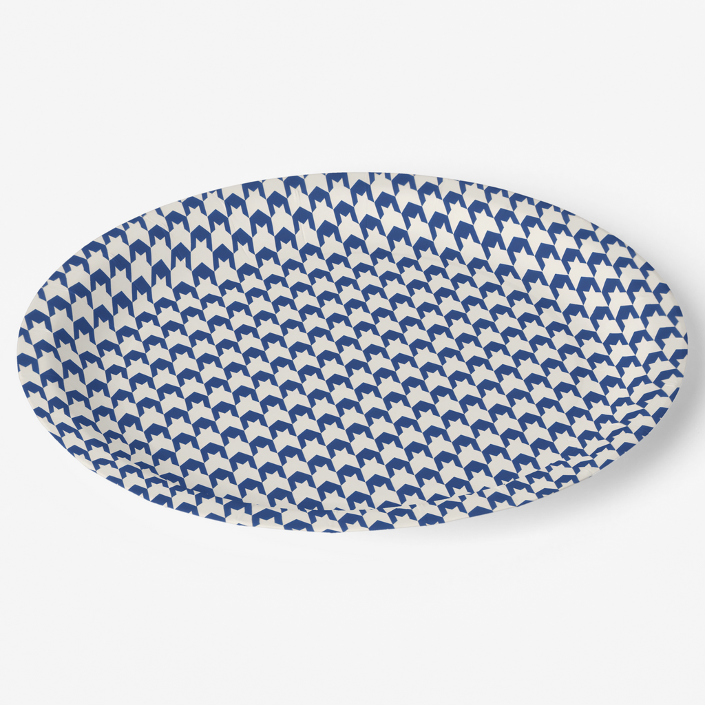 Vintage Voyagers France Peacock Houndstooth Paper Plates