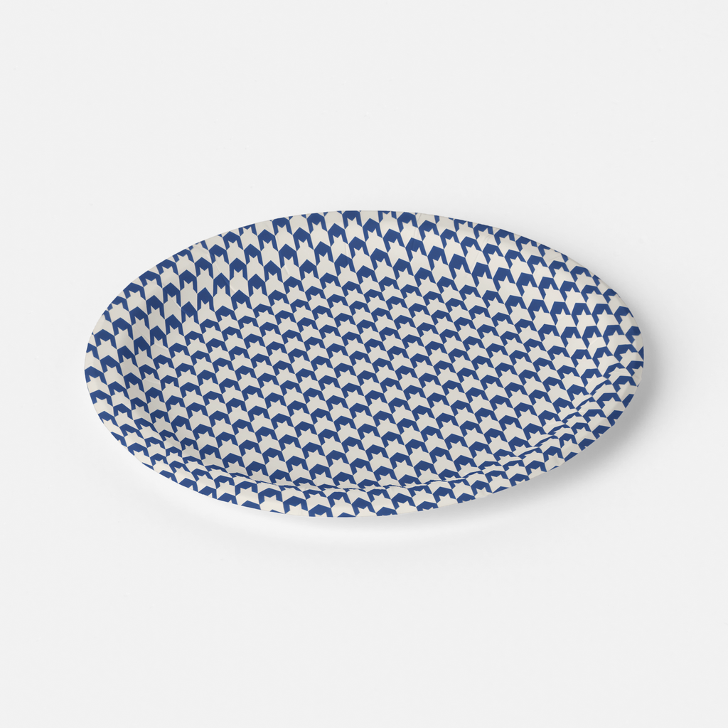 Vintage Voyagers France Peacock Houndstooth Paper Plates