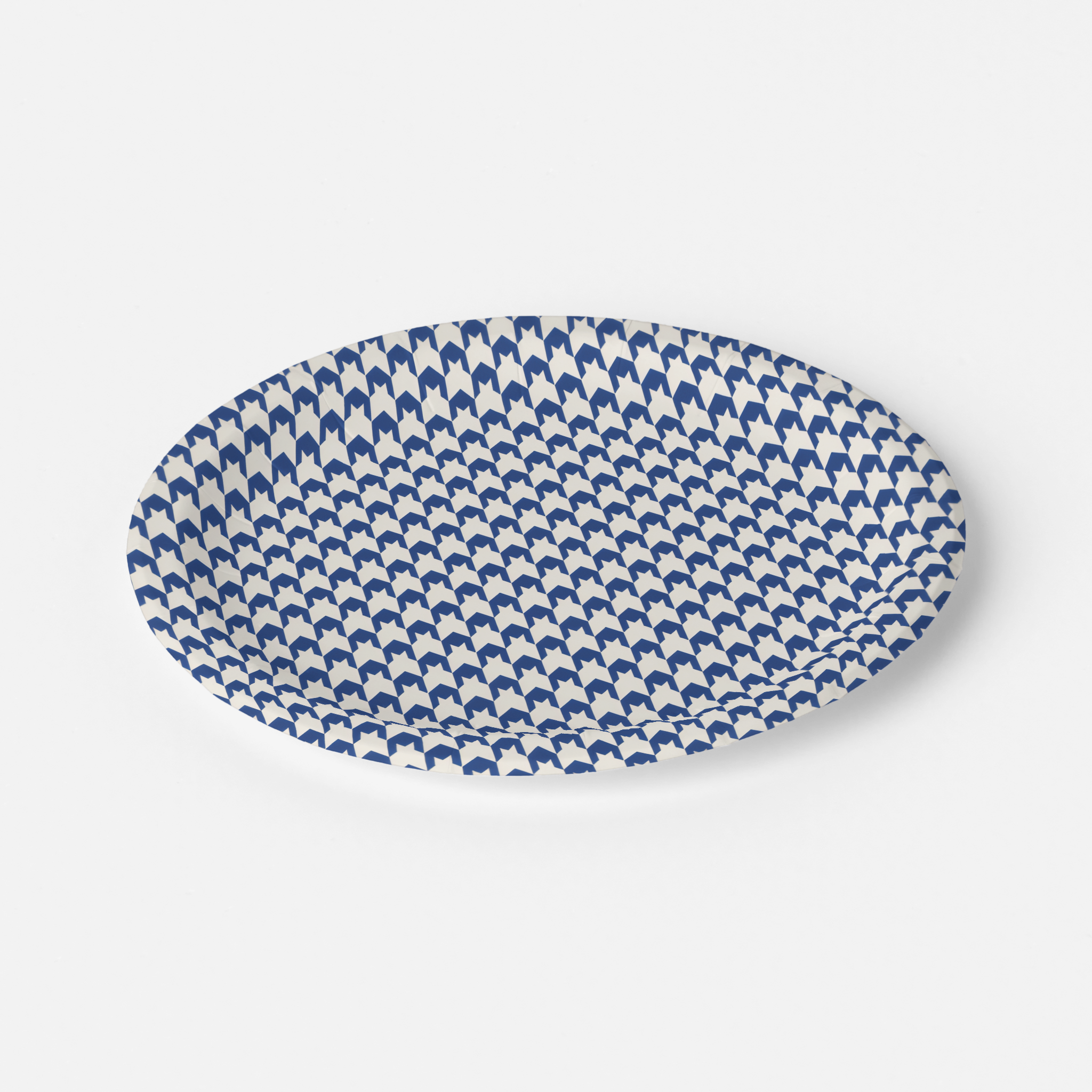 Vintage Voyagers France Peacock Houndstooth Paper Plates