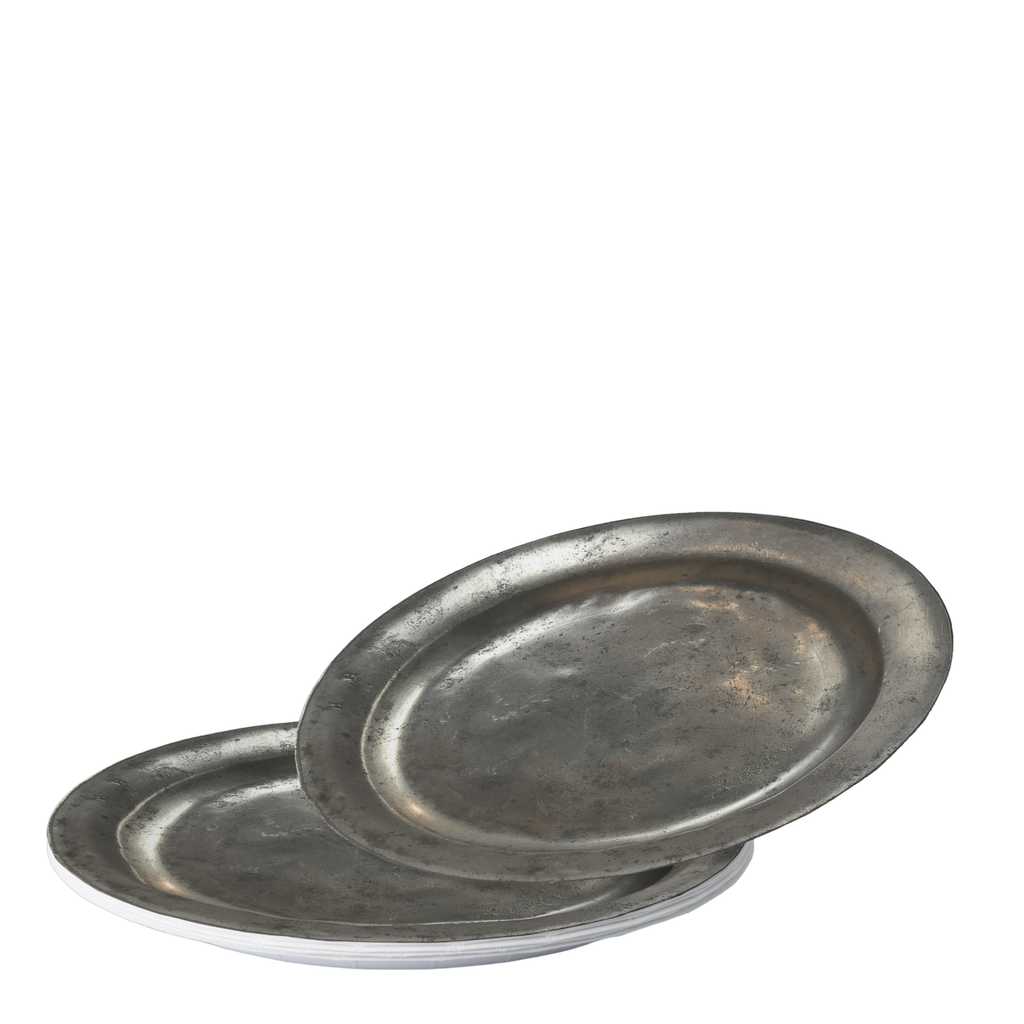 Vintage Voyagers France Faux  Pewter Paper Plates