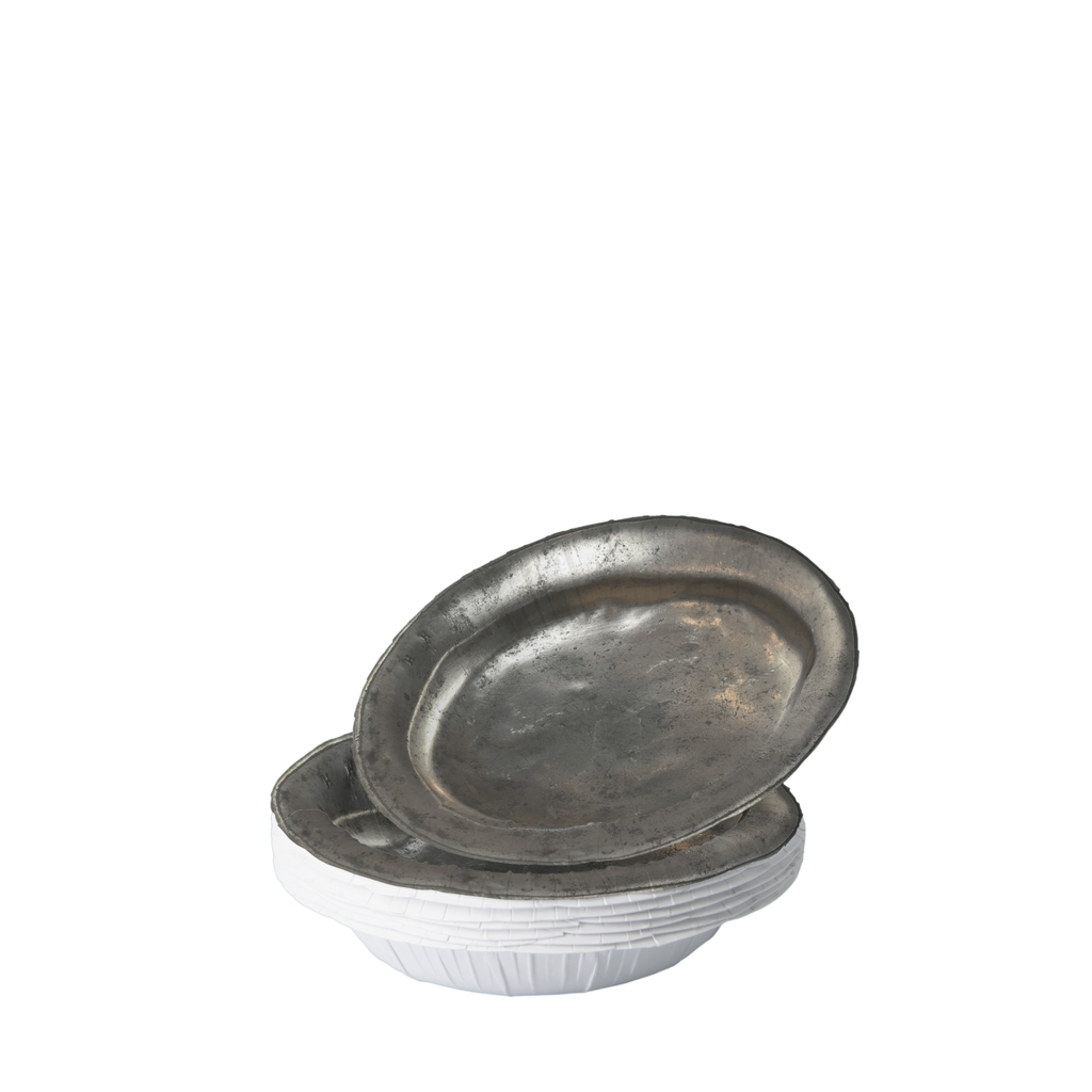 Vintage Voyagers France Faux  Pewter Paper Plates