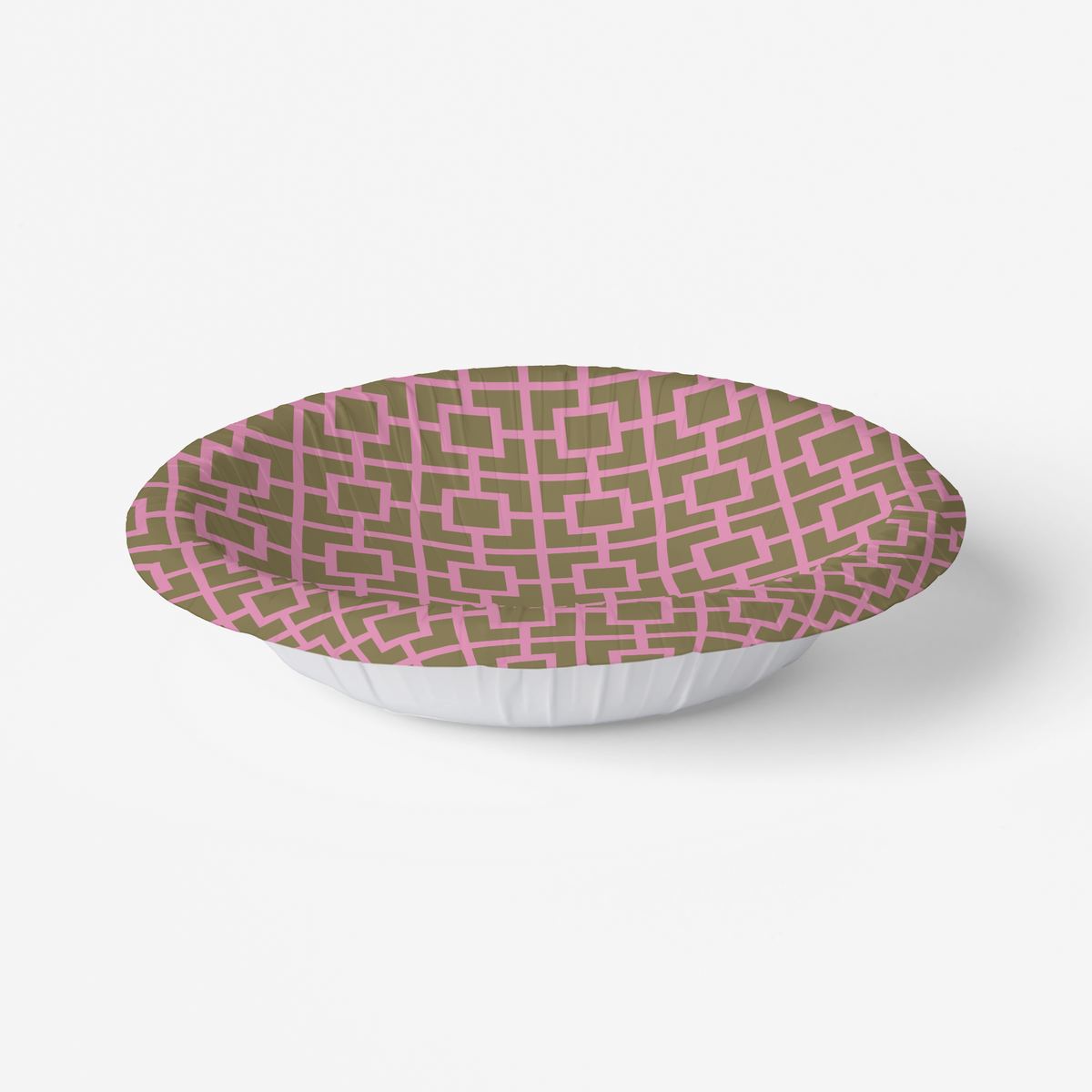 Vintage Voyagers Fracne La Chinoiserie Pink Fretwork Paper Party Plate