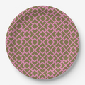 Vintage Voyagers Fracne La Chinoiserie Pink Fretwork Paper Party Plate