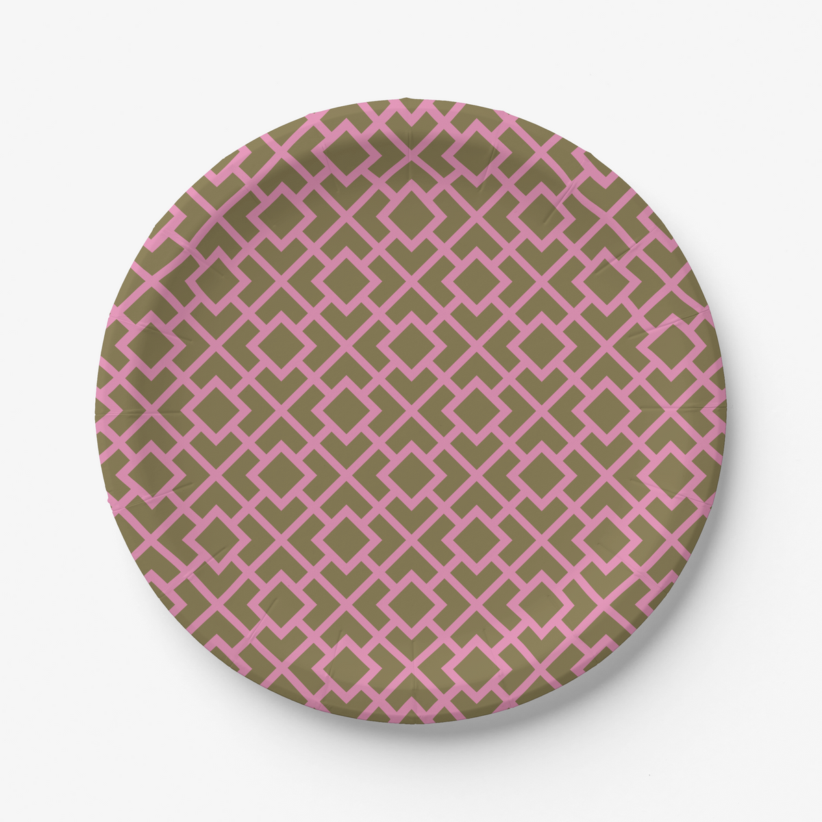 Vintage Voyagers Fracne La Chinoiserie Pink Fretwork Paper Party Plate