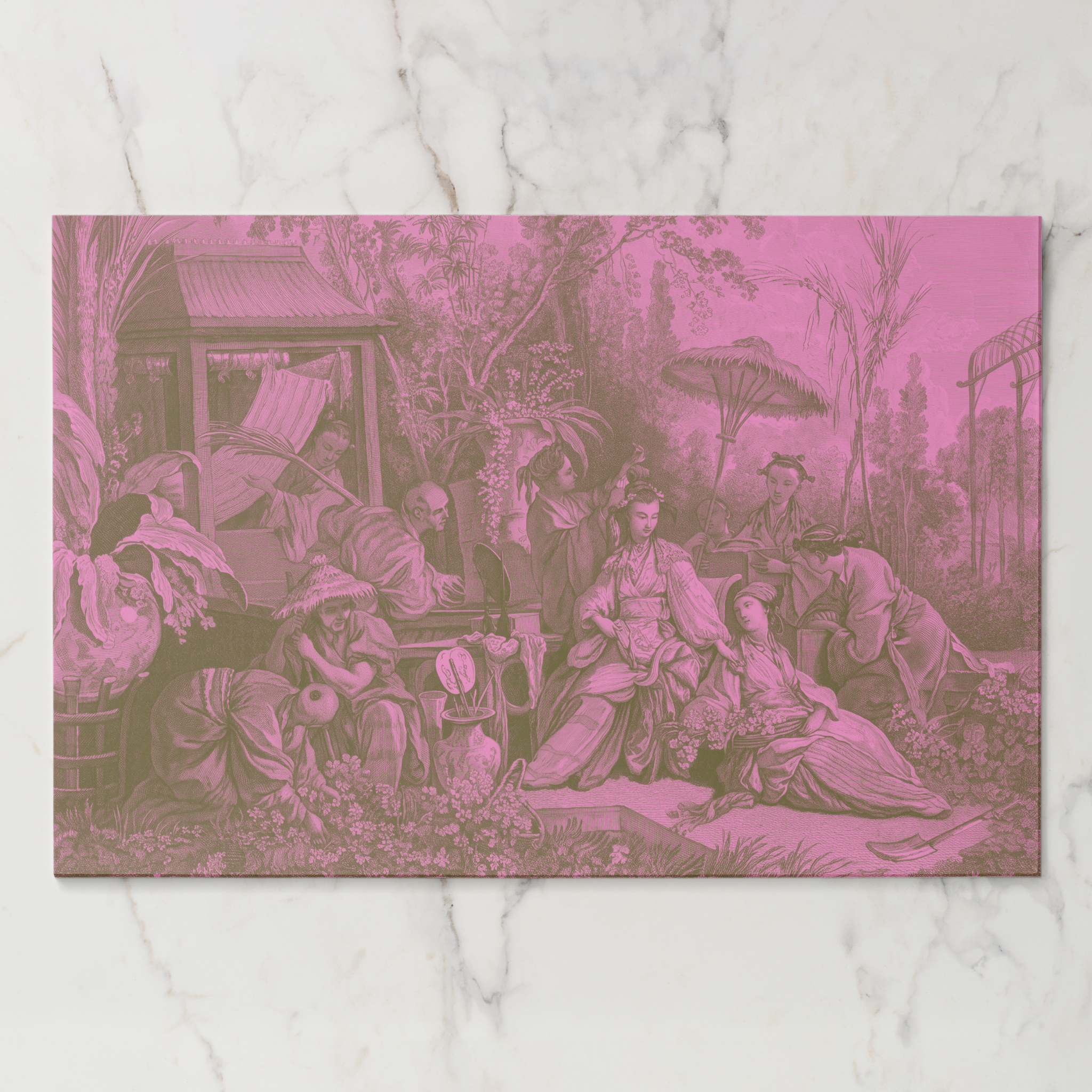 Vintage Voyagers France Pink Chinoiserie Placemat