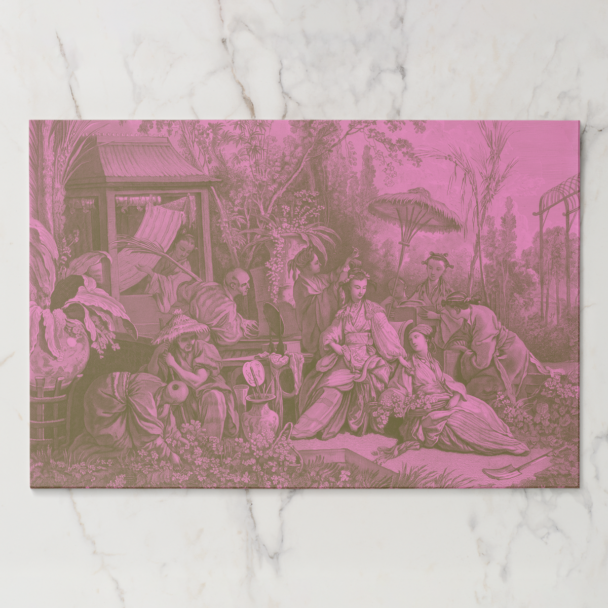 La Chinoiserie Pink paper placemat