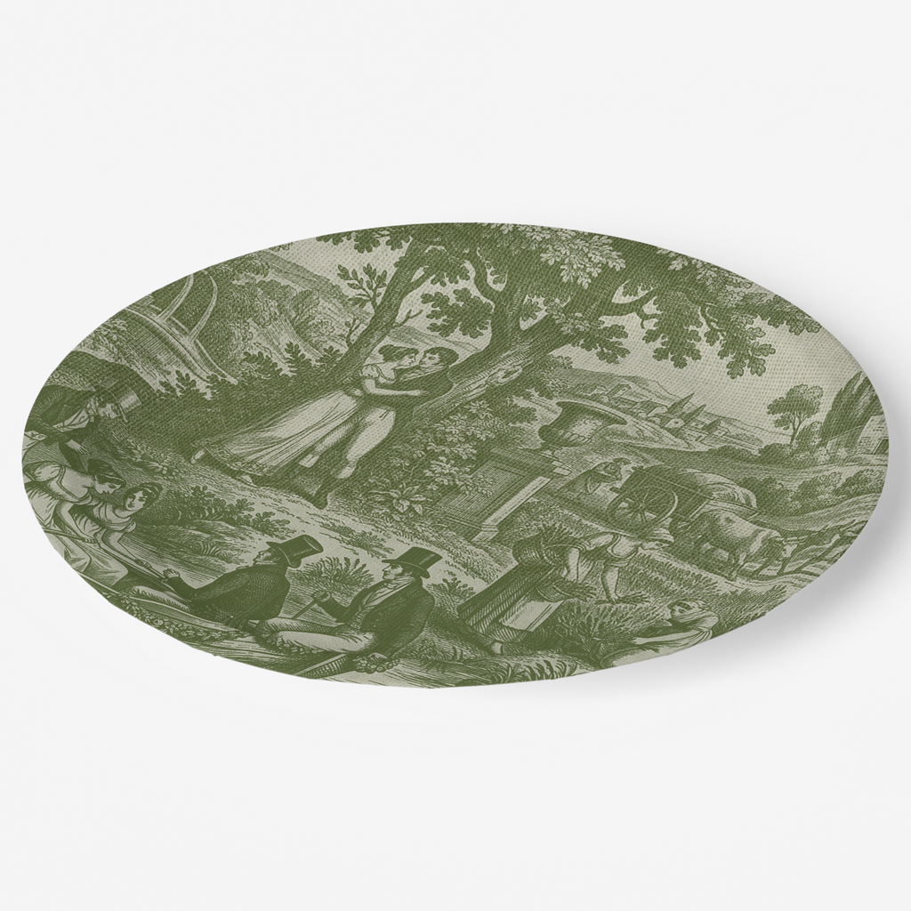 Vintage Voyager France Olive Paper Plate