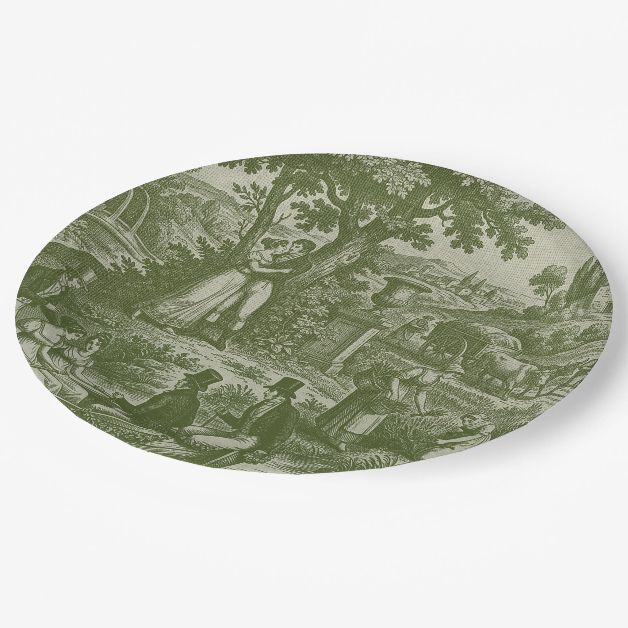 Vintage Voyager France Olive Paper Plate