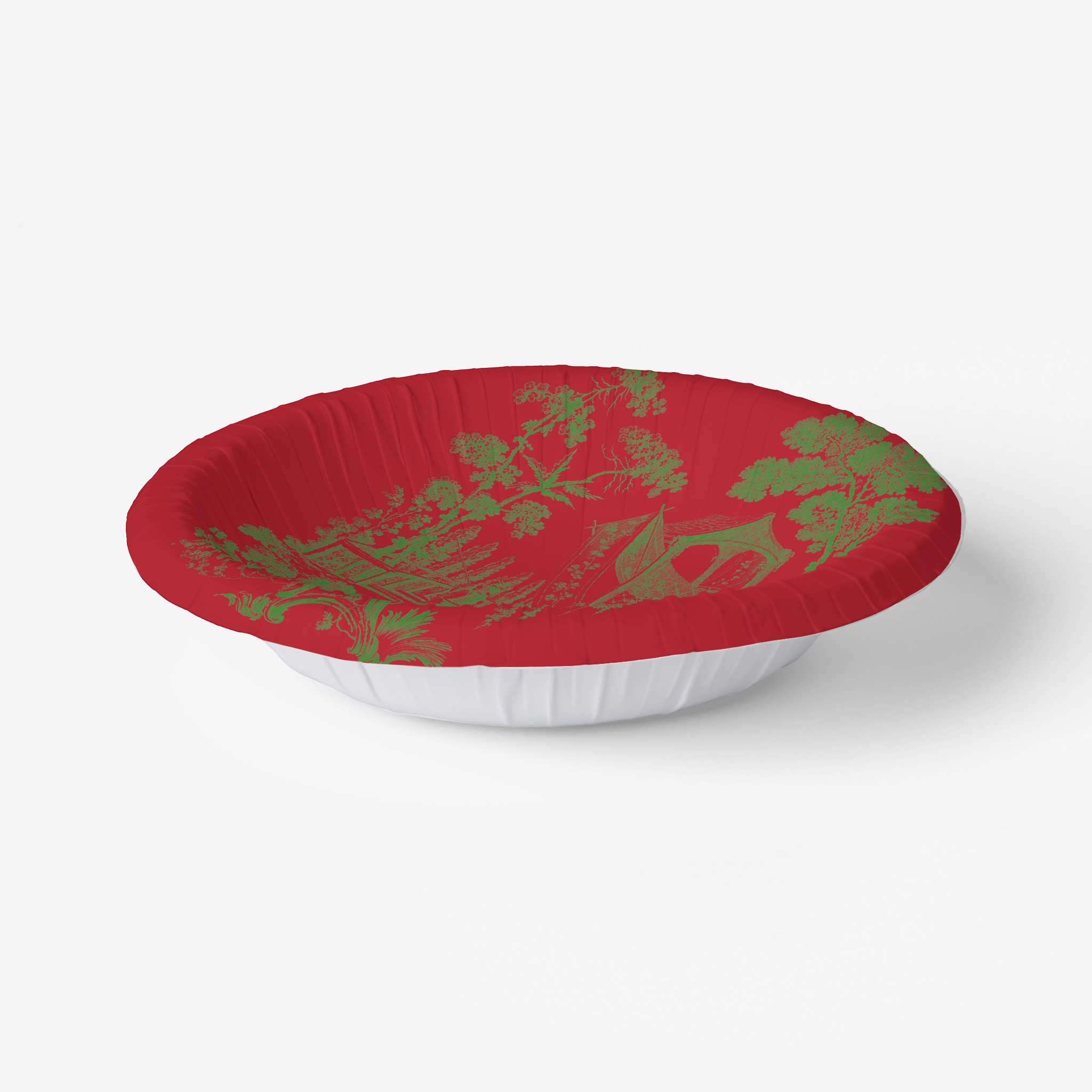 Vintage Voyagers France Red/Green Toile Plate