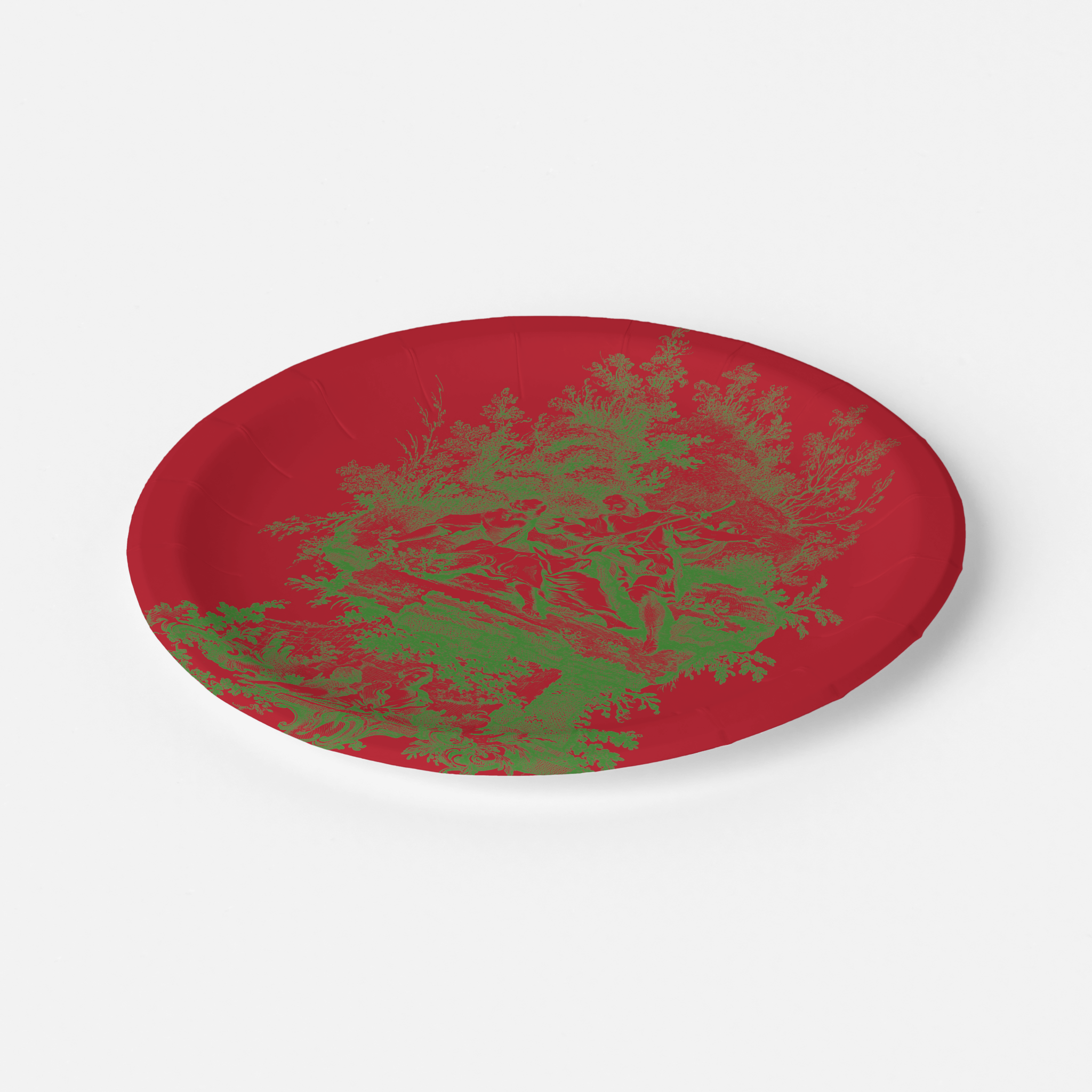 Vintage Voyagers France Red/Green Toile Plate